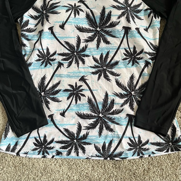 Tropical theme swim top long sleeve women’s small/medium - Picture 6 of 10